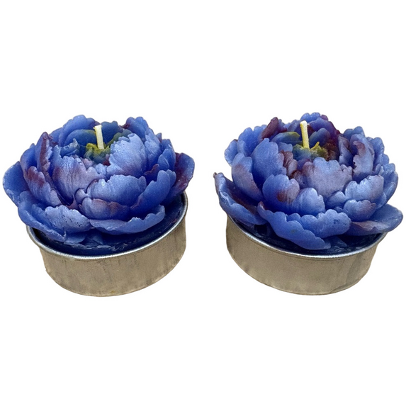 Other - ⭐️ 3 For $25 ⭐️ Blue Floral Tealight Candles